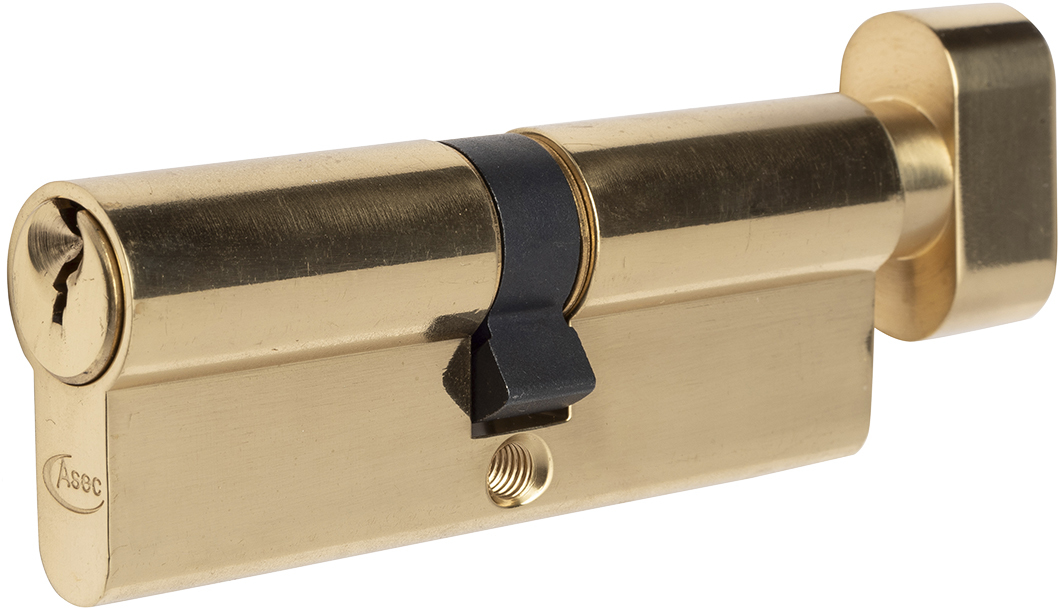 4x IG-Z 65mm Knob Cylinder Keyed Alike – K30/35, Gray Brass, Universal Fit