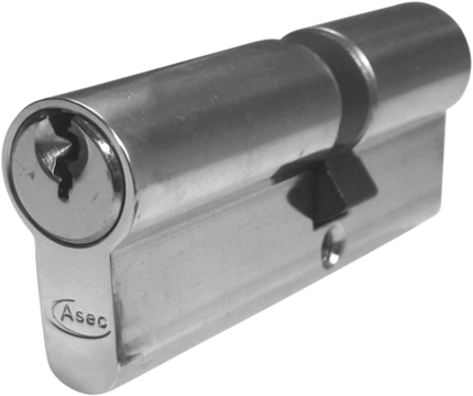 Asec 5 Pin - Euro Double Cylinder 35 - 45 (80mm Nickel Plated) | AL-AS1180KA by Asec