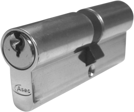Asec 5 Pin - Euro Double Cylinder 40 - 40 (80mm Nickel Plated) | AL-AS1156KA by Asec