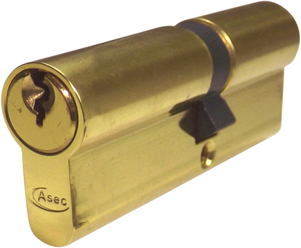 Asec 5 Pin - Euro Double Cylinder 40 - 45 (85mm Polished Brass) | AL-AS1356KA by Asec