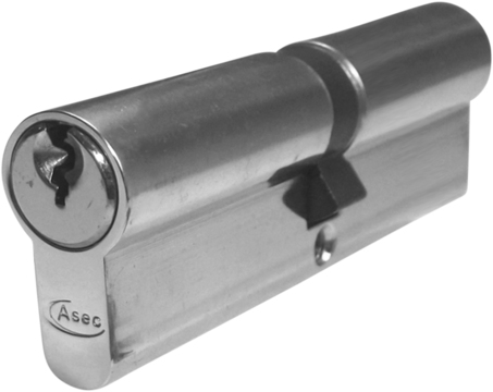 Asec 5 Pin - Euro Double Cylinder 50 - 50 (100mm Nickel Plated) | AL-AS1185KA by Asec