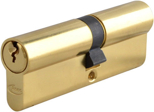 Asec 6 Pin - Euro Double Cylinder 40 - 40 (80mm Polished Brass) | AL-AS1415KA by Asec