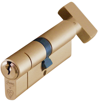 Asec Kite - Euro Thumbturn Cylinder 45 - 40 (85mm Polished Brass) | AL-AS10169KA by Asec