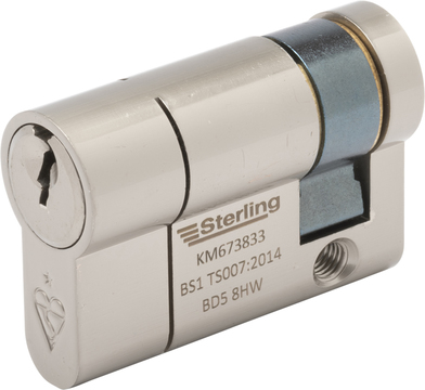 Sterling 1 Star - Euro Half Cylinder 35 - 10 (45mm Satin Nickel) | BS1ESN1135 by Sterling