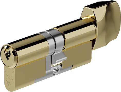 EVVA EPS 3 Star - Euro Thumbturn Cylinder 61 - 41 (102mm Polished Brass) | L22168M-PB-KA by EVVA