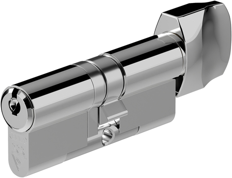 EVVA ICS 3 Star - Euro Thumbturn Cylinder 51 - 41 (92mm Polished Nickel) | L28117M-PN-KA by EVVA