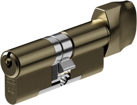 EVVA ICS 3 Star - Euro Thumbturn Cylinder 41 - 31 (72mm Light Bronze) | L28085M-LB-KA by EVVA