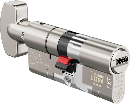 Yale Platinum Ultra 3 Star - Euro Thumbturn Cylinder 40 - 50 (90mm Nickel Plated) | YPU3-5040NTTKA by Yale