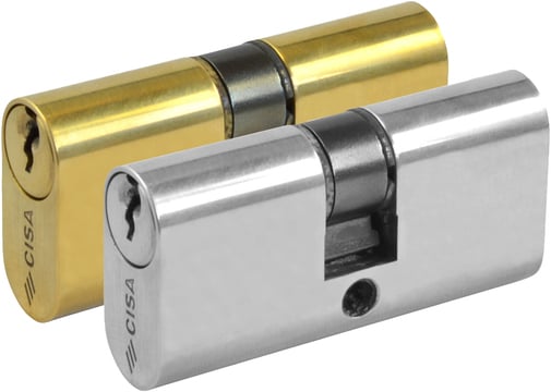 CISA C2000 - Small Oval Double Cylinder 35 - 35 (70mm Nickel Plated) | AL-L18279KA by CISA