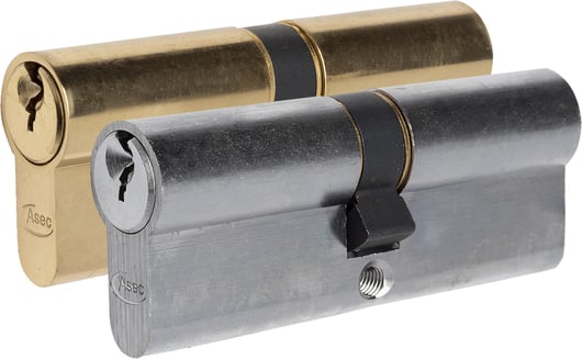 Asec 5 Pin - Euro Double Cylinder 30 - 30 (60mm Nickel Plated) | AL-AS1151KA by Asec