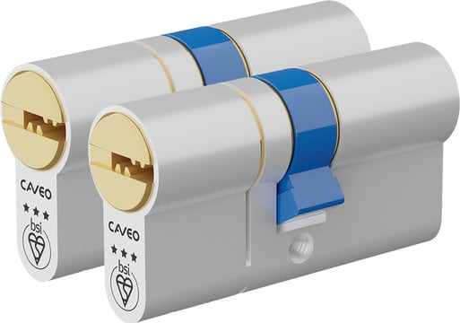 CAVEO 3 Star - Euro Double Cylinder 35 - 40 (75mm Nickel Plated) | CV50006KA by CAVEO