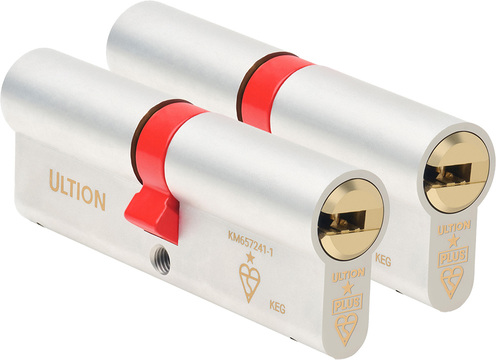 Ultion 1 Star PLUS - Euro Double Cylinder 35 - 35 (70mm Satin Nickel) | DCBSA3535DKA by Ultion